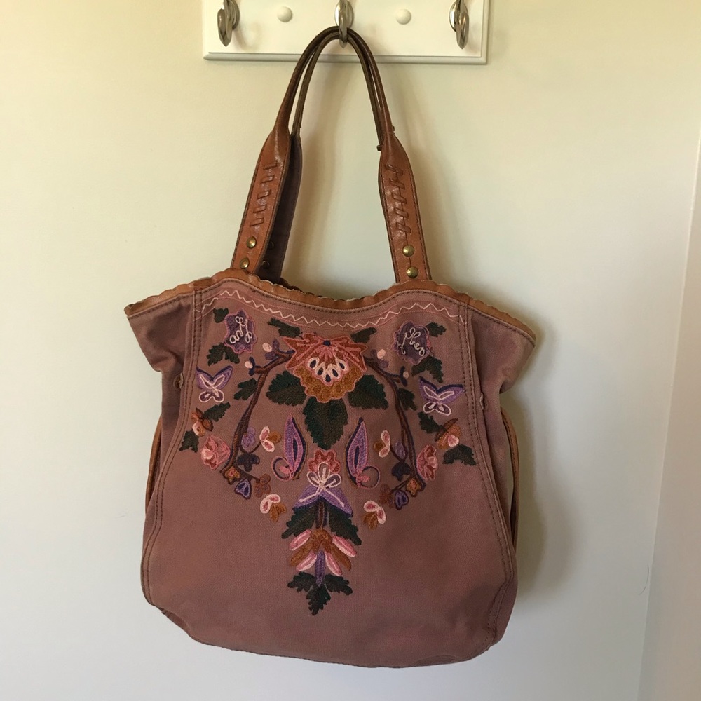 Vintage Lucky Brand embroidered canvas bag